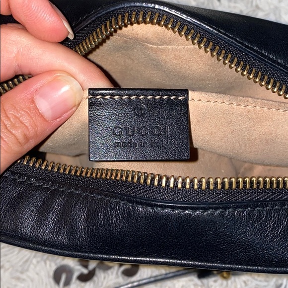 SOLD Gucci Black leather Mini Marmont Camera bag - Picture 11 of 16
